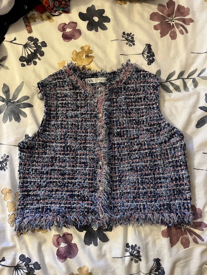 Haut sans manches tweed