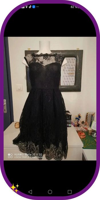 robe dentelle sabrina taille s noir