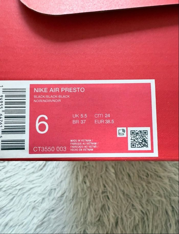 Nike Air Presto - Taille 38,5 - Noir / Triple Black - CT3550-003 – Baskets Neuf avec Boîte - photo numéro 6