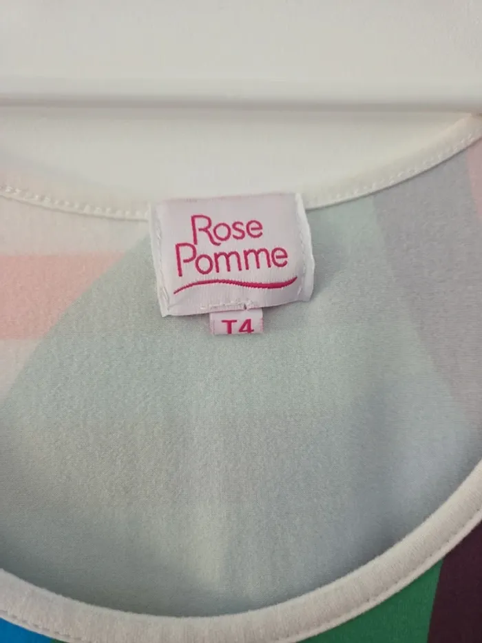 Robe Tunique femme été débardeur rayures colorées T4 TBE rose pomme - photo numéro 2