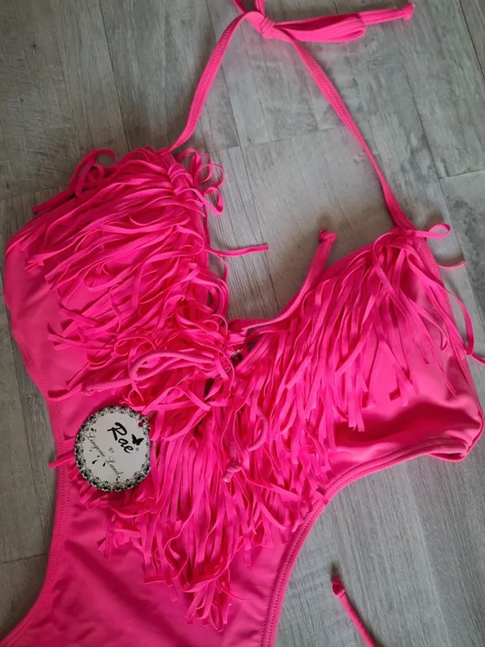 Maillot de bain une pce avec franges - photo numéro 3