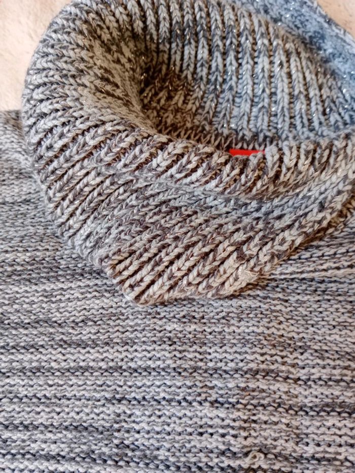 Pull fille 12 13 ans gris chiné avec fil métallisé c 15 - photo numéro 2