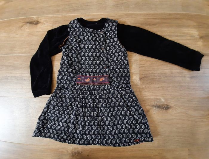 Robe courte noire/blanc hiver avec sous pull IKKS 5 ans - photo numéro 2