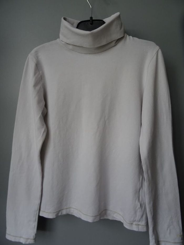 T-shirt col roulé blanc 10 ans