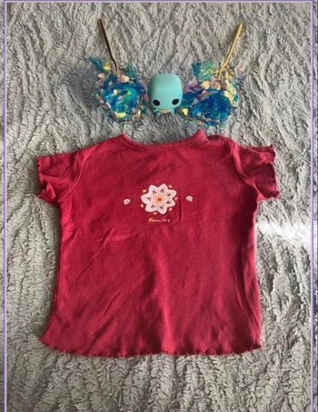 🌸 T-shirt cerise Cadet Rousselle (Galeries Lafayette) - 6 mois