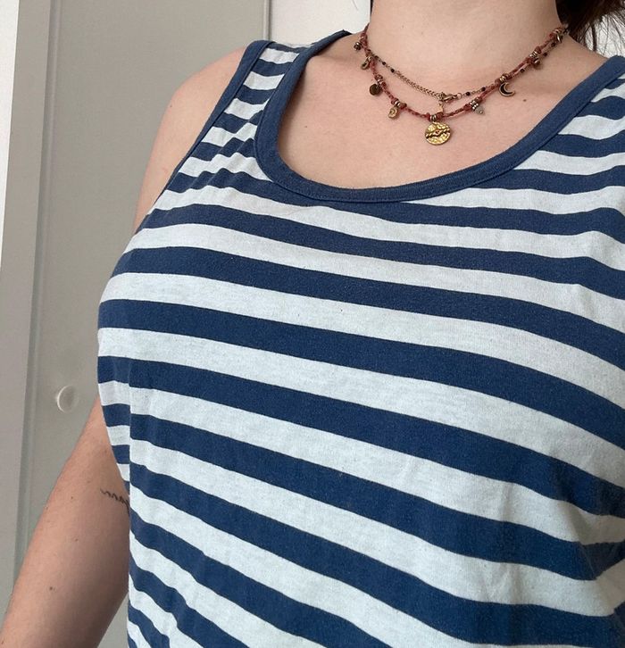 Débardeur rayé bleu et blanc – Pepe Jeans – Taille XL – Excellent état - photo numéro 2