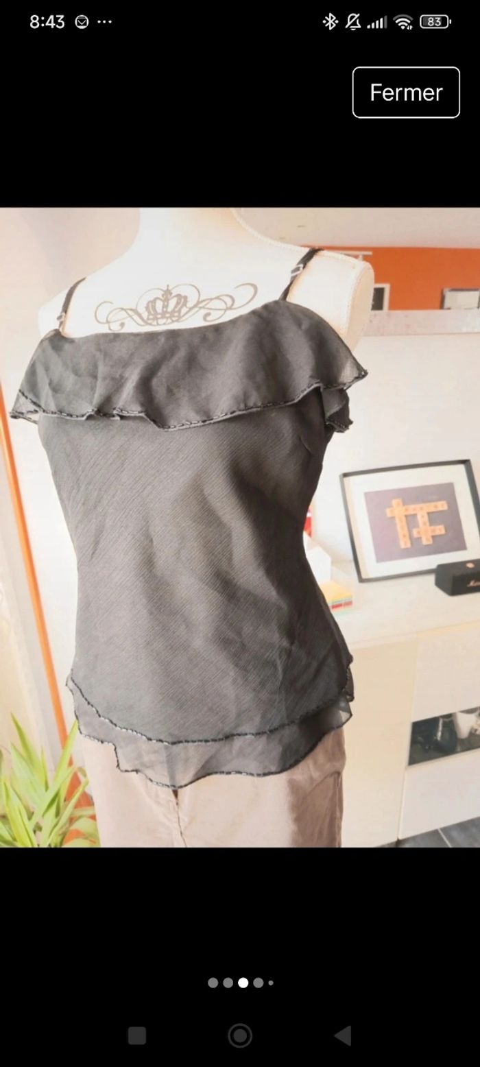 Débardeur noir Agnès Flo taille 44 - photo numéro 3