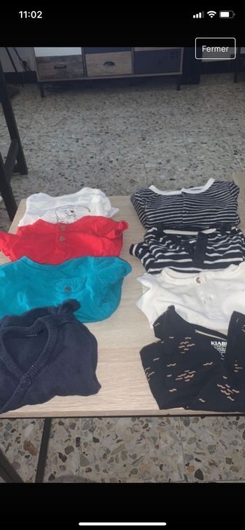 Lot t shirts manches courtes 1 mois