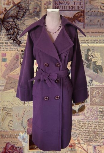 💜Superbe manteau long laine cachemire mauve neuf avec étiquette vintage 00s wool cashmere coat💜