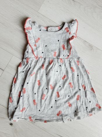 Vêtement bébé fille robe grise motifs ananas Bébé rêve 9 mois