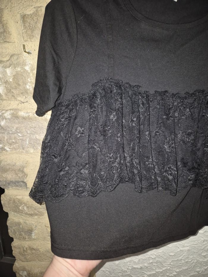 Magnifique crop top noir avec dentelle Brave Soul London taille L - photo numéro 3
