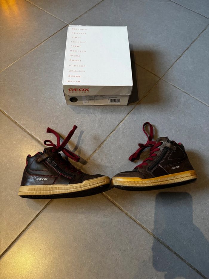 Chaussures / Baskets montantes en cuir avec fermeture éclair & scratch - Geox - 33 - photo numéro 3