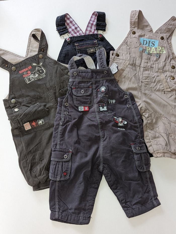 Lot de 4 salopettes 6 mois