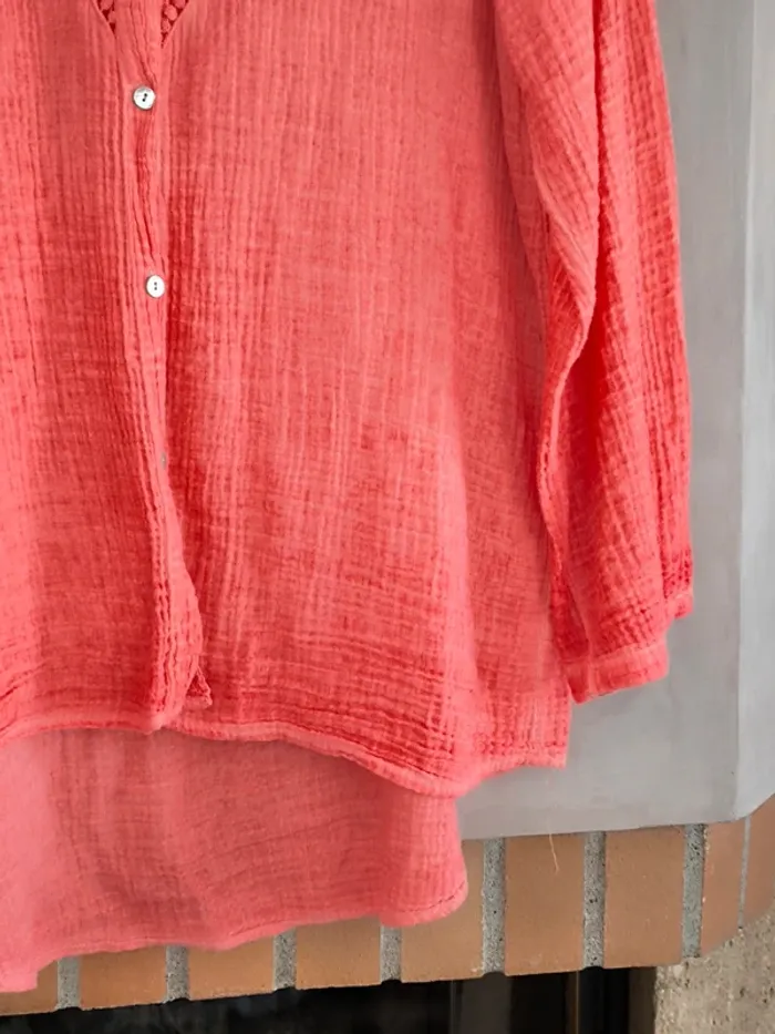 Chemise de plage oversize gaze de coton 44/46 - photo numéro 4