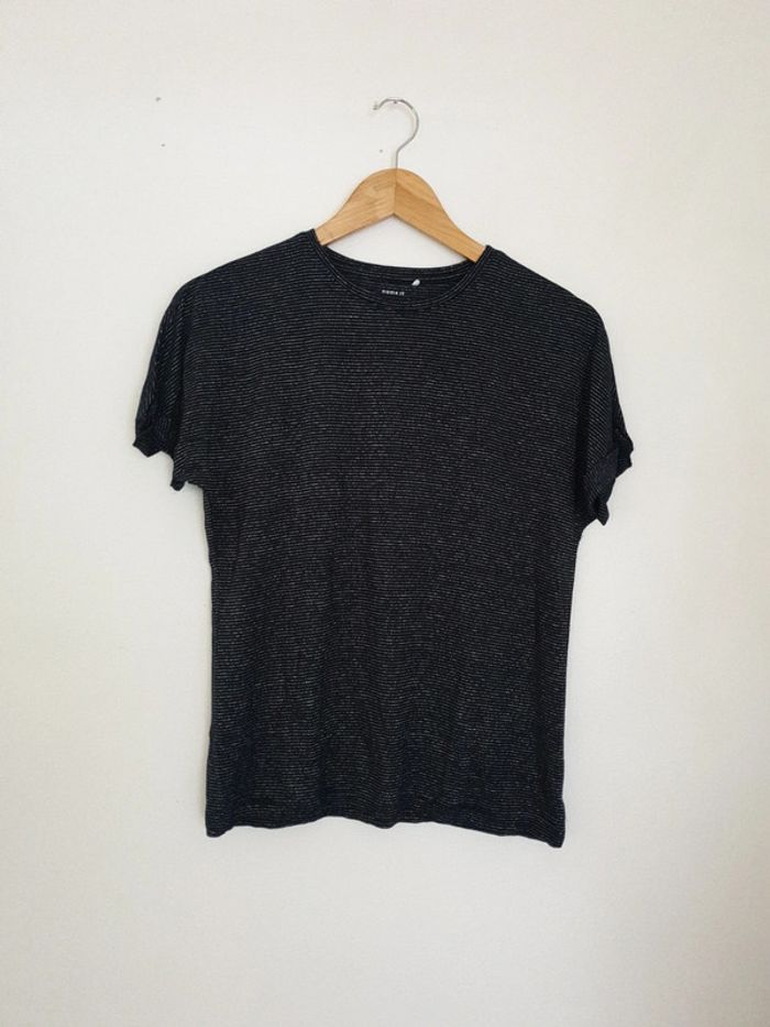 T-shirt léger rayé argent A1167