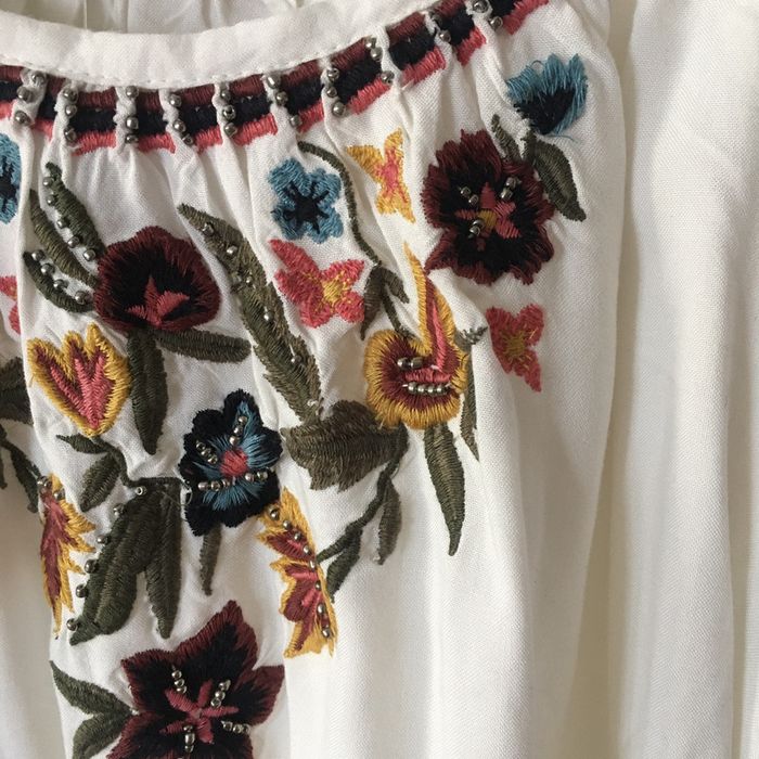 Blouse écrue broderie 🌼 Camaïeu 🌼 38 - photo numéro 7