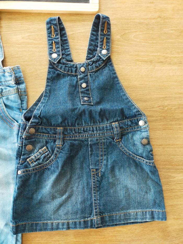 Salopette/robe en jean taille 12mois - photo numéro 2