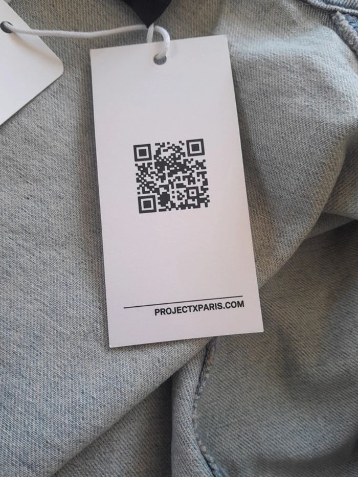 Très belle veste en jeans à zip Project X neuve avec étiquette - photo numéro 4