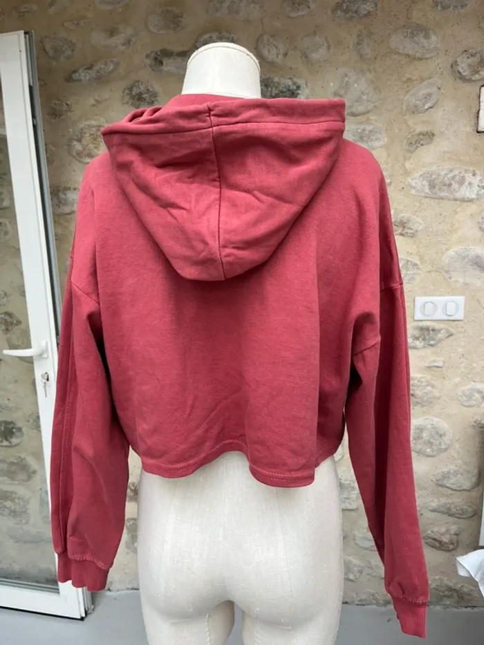 Bershka - Mini sweat à capuche court vieux rose parme - photo numéro 3