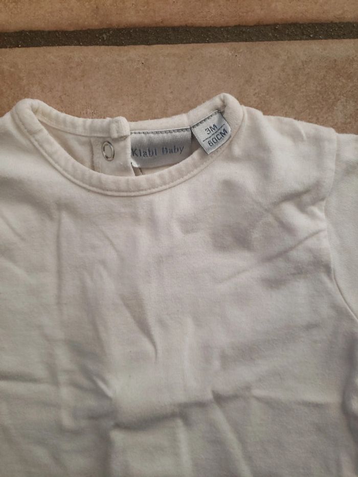 T-shirt blanc 3 mois - photo numéro 2