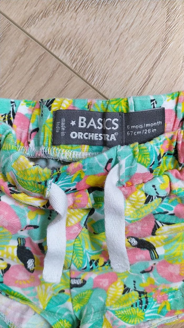 Short vers été 6 mois toucan fleurs - photo numéro 2