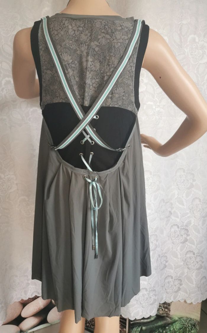 Robe. Bleu turquoise. Gris. Taille 38. La Mode Est À Vous - photo numéro 6