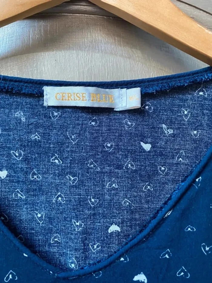 Robe Cerise blue M/L bleu à petit coeur - photo numéro 4