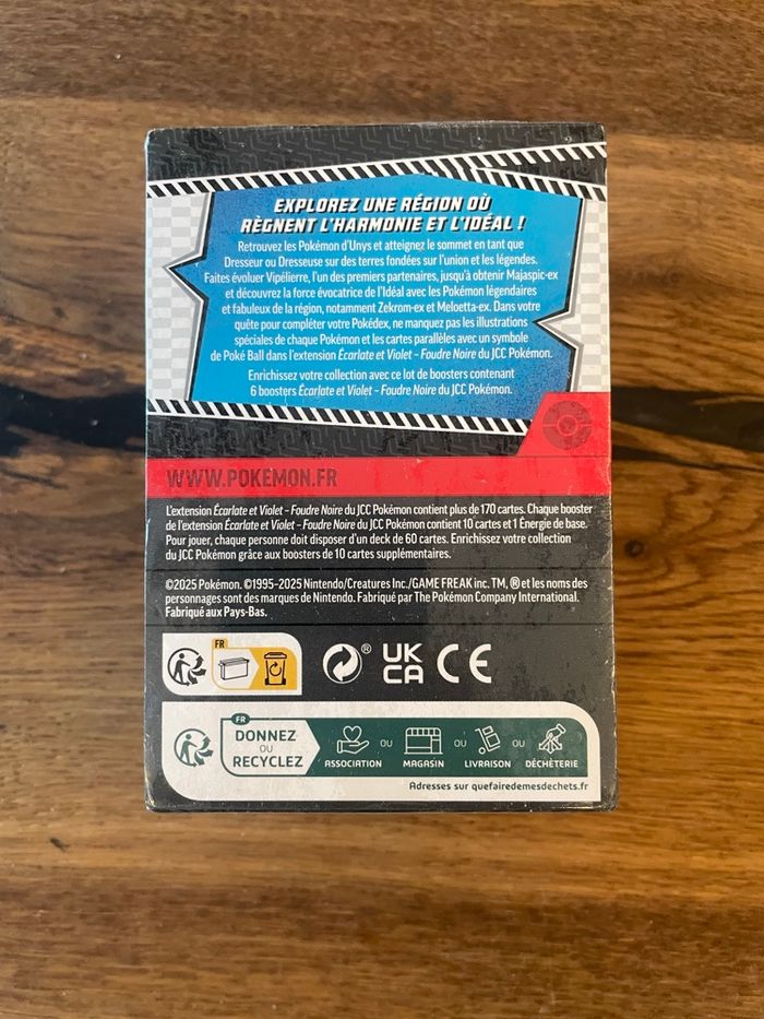 Bundle Foudre Noire 10.5 Pokémon Scellé Neuf FR - photo numéro 3