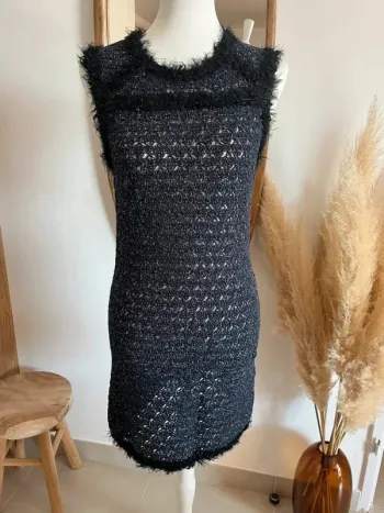 Robe en maille bleu marine et noire Tequila Solo
