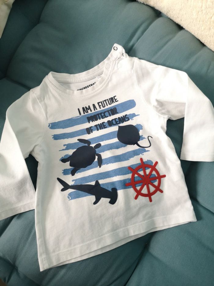T shirt animaux marins Coton 9m