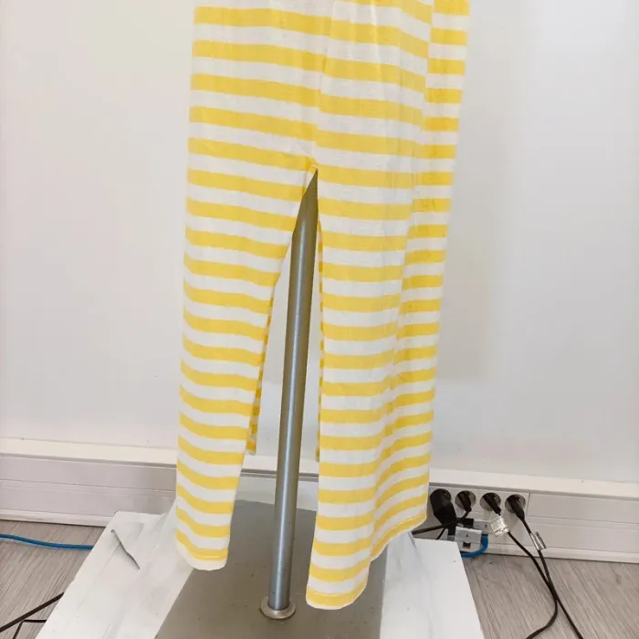 Robe longue rayée jaune et blanche bustier nœud CMT Atelier taille 38 A573 - photo numéro 6