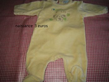 pyjama mixte  taille naissance jaune