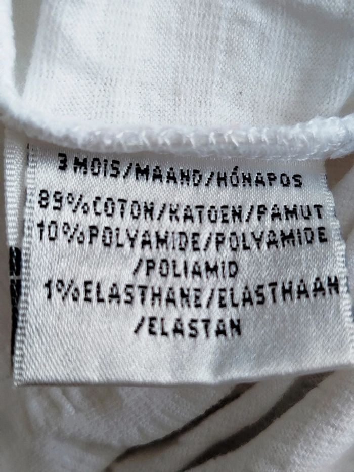 Tee-shirt manches courtes blanc Influx taille 3 mois - photo numéro 4