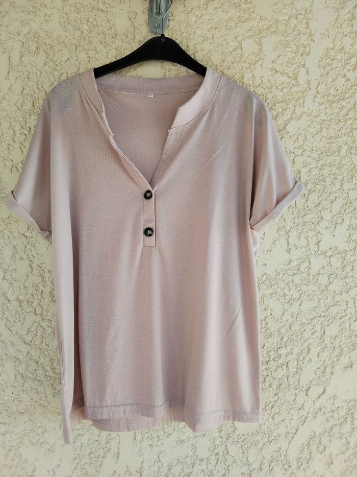 T-shirt femme taille 44 manches courtes rose
