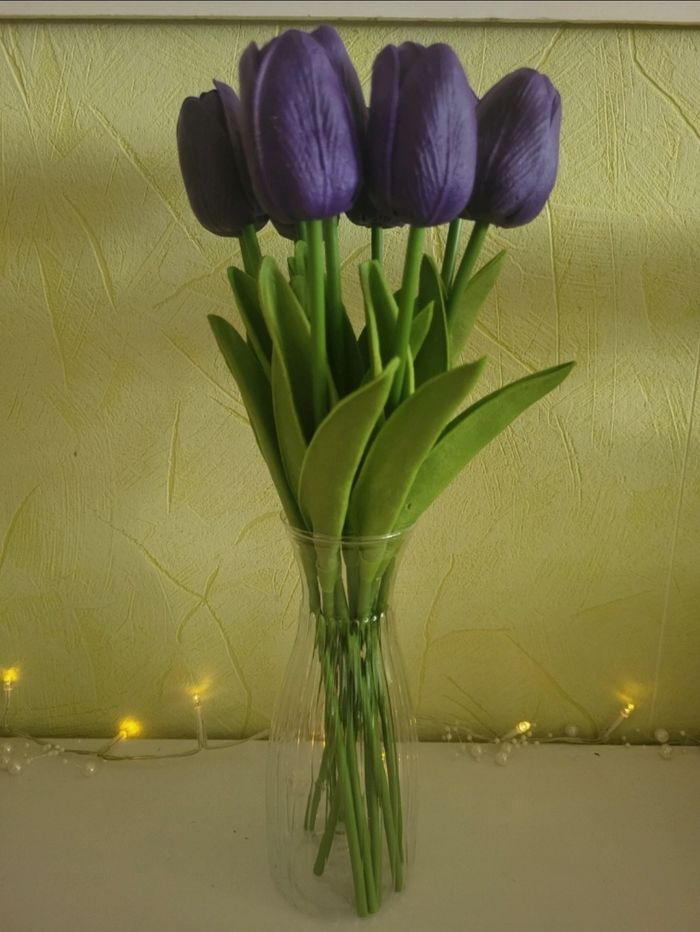 Tulipes violettes artificielles - photo numéro 3