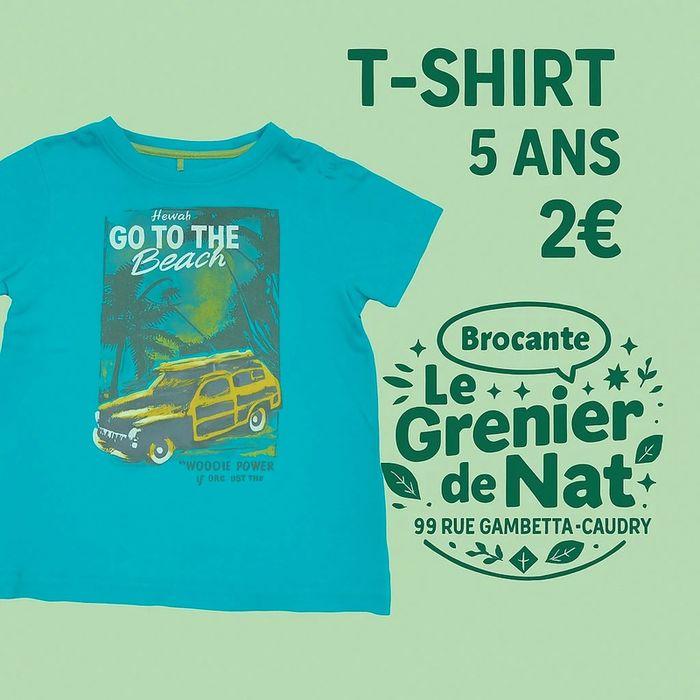 Tee shirt bleu 5 ans