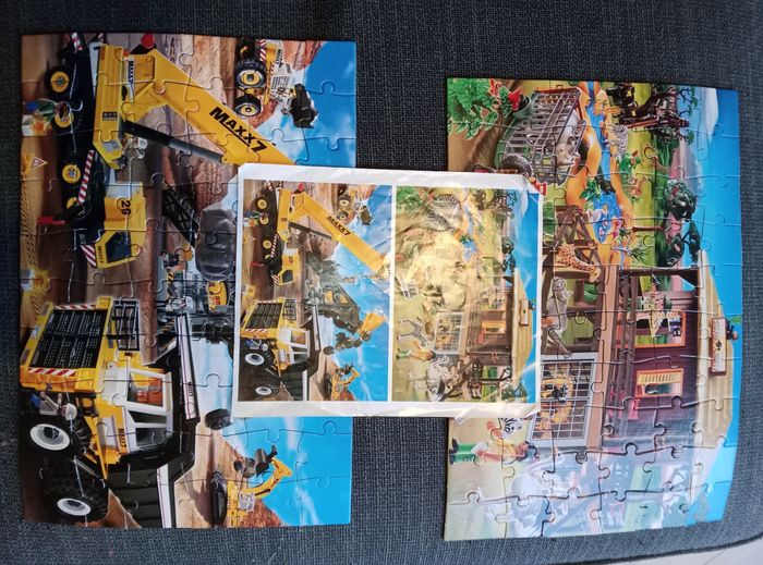 Puzzle Playmobil x4, chantier, chevalier, safari, pompier - photo numéro 4