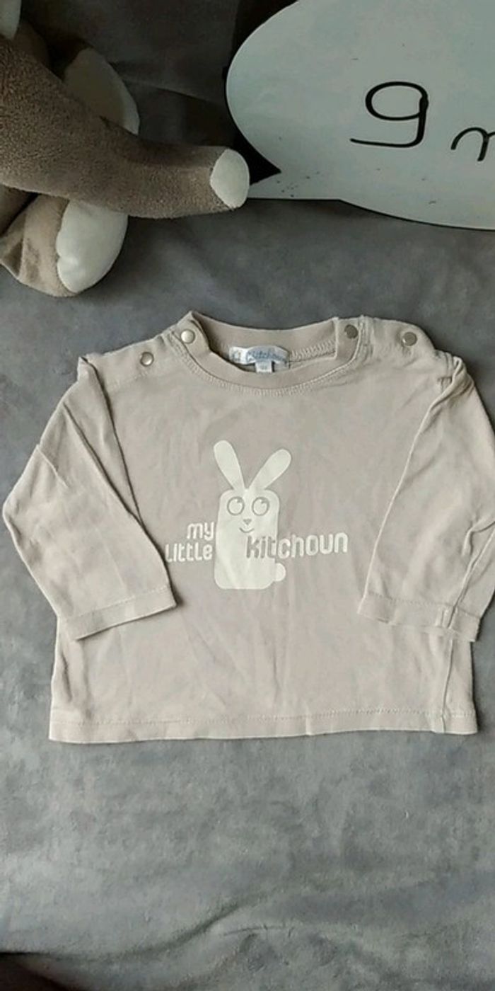 Tee shirt manches longues Garçon 9 mois "lapin" My little Kitchoun - photo numéro 2