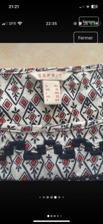 Magnifique blouse avec broderie en 42 de la boutique Esprit en excellent état