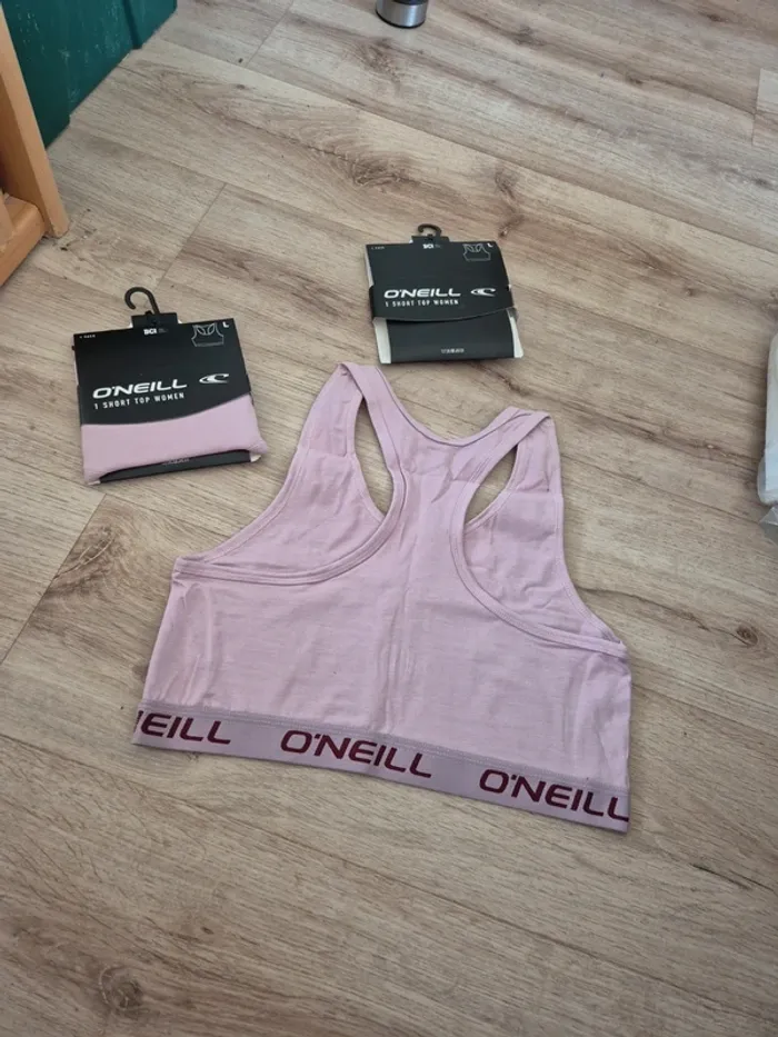 lot de 2 brassiere de sport o'neill rose pale neuve - photo numéro 4