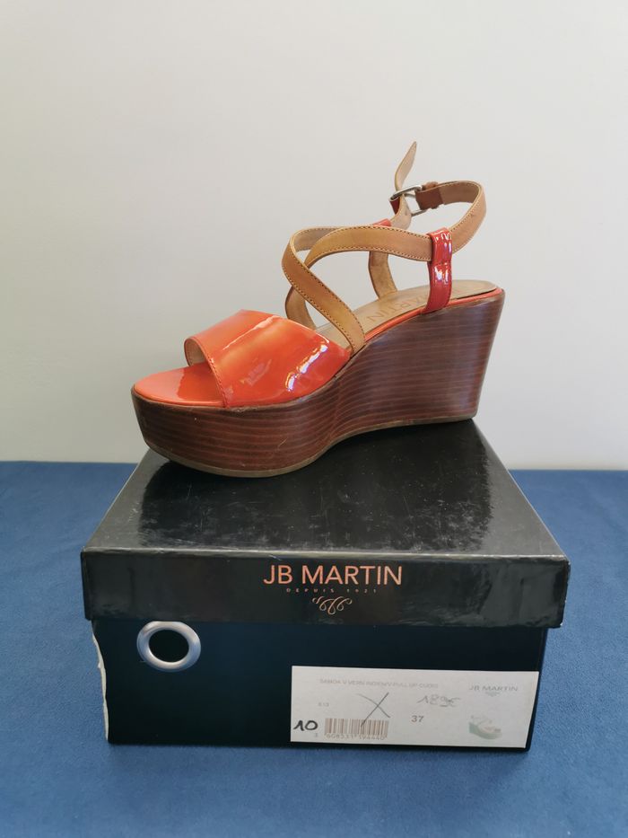 Sandale tout cuir corail et camel -37 - JB Martin - photo numéro 9