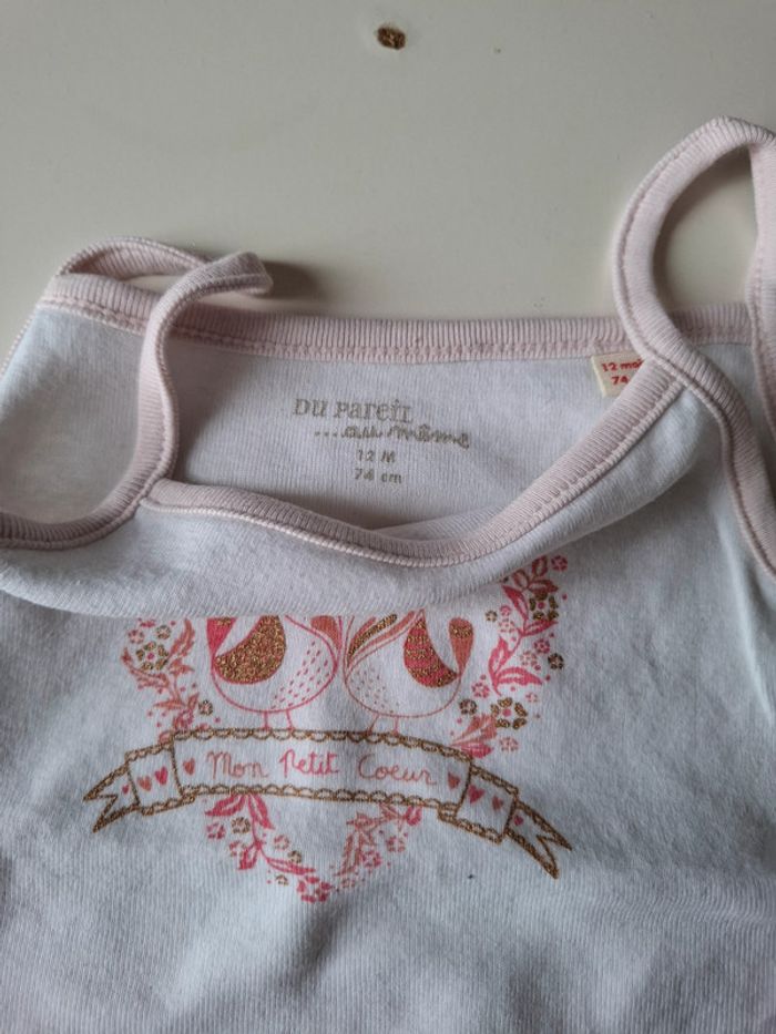 Lot de 3 bodys fille DPAM taille 12 mois - photo numéro 5