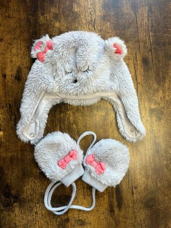 Ensemble bonnet +moufles