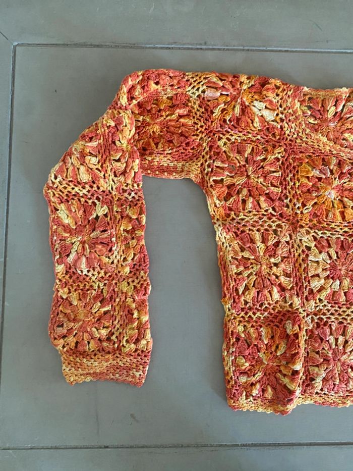 Pull Palme en maille crochet taille S - photo numéro 13