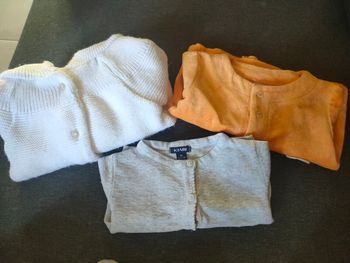 3 gilets ML naissance jusqu'à 1 mois