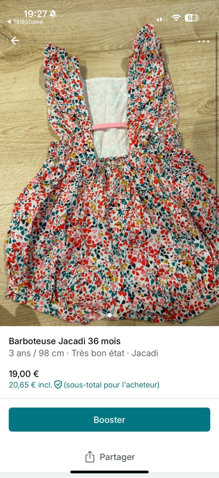 Barboteuse Jacadi 36 mois - photo numéro 2