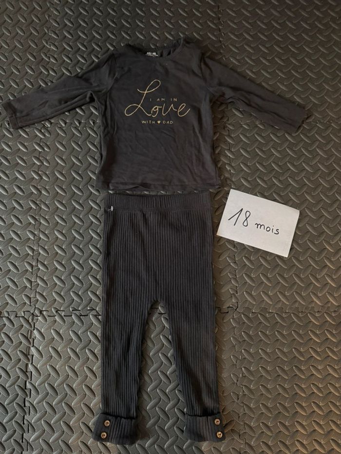 Ensemble legging et t shirt avec love papa 18 et 24 mois - photo numéro 2