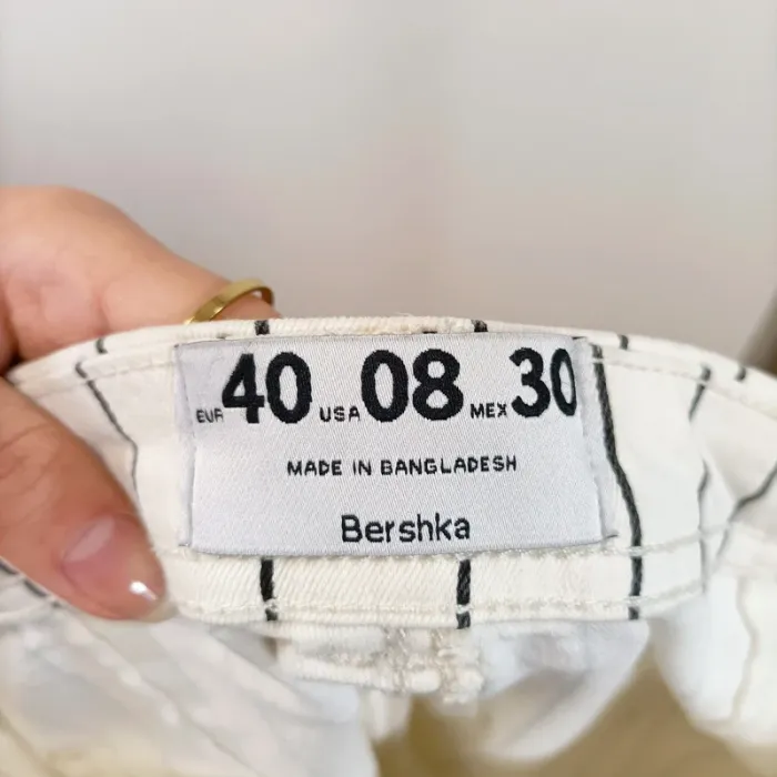 Pantalon rayé écru et noir Bershka – Taille 40 A792 - photo numéro 6