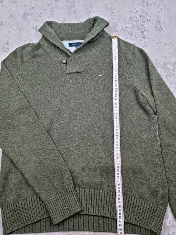 Pull col châle Tommy Hilfiger kaki L Hommes - photo numéro 10