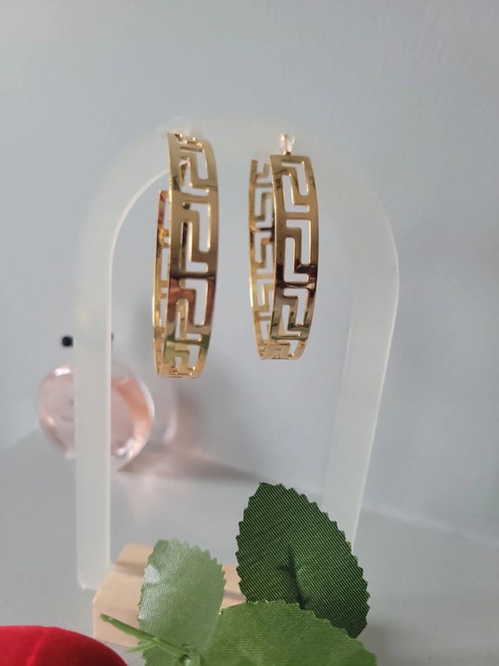 Clips créoles motifs Grecs 5cm - photo numéro 5